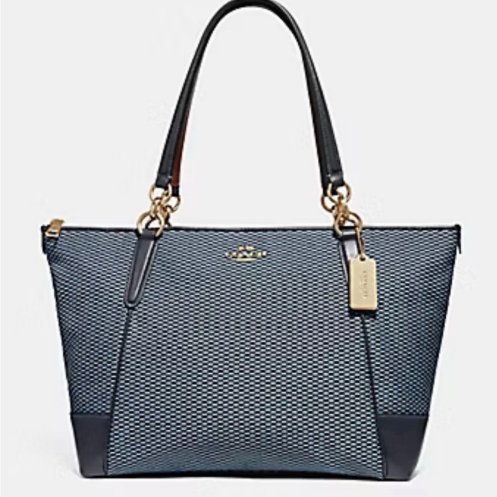 Coach  Jacquard AvaTote Style F28468 
Blue/Navy